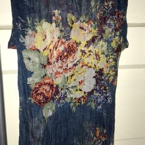 Sheer Crinkle Floral Scarf